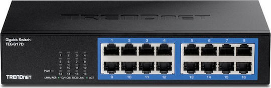 Trendnet TEG-S17D Unmanaged L2 Switch με 16 Θύρες Gigabit (1Gbps) Ethernet