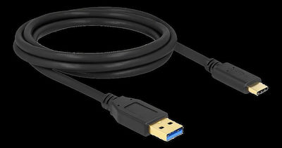 DeLock USB 3.2 Cable USB-C male - USB-A male Μαύρο 2m (84004)