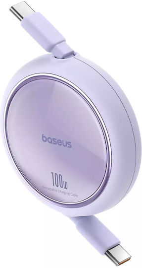 Baseus Free2Draw Retractable USB 2.0 Cable USB-C male - USB-C 100W PD Μωβ 1m P10364500511-00