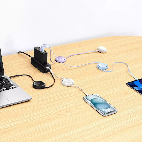 Baseus Free2Draw Ausziehbares USB 2.0 Kabel USB-C männlich - USB-C 100W PD Blau 1m P10364500311-00