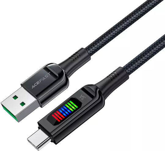 Acefast USB 2.0 Cable USB-C Male - USB-A 60W Black 1.2m