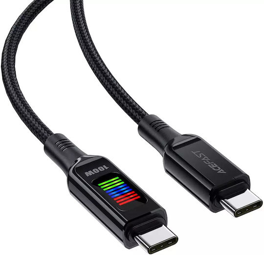 Acefast USB 2.0 Cable USB-C male - USB-C 100W PD Μαύρο 1.2m C7-03