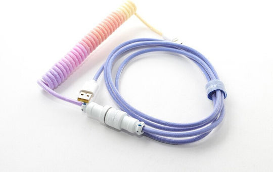 Ducky Premicord Spiral USB 2.0 Cable USB-C male - USB-A Μωβ 1.75m DACOC2-AFT1