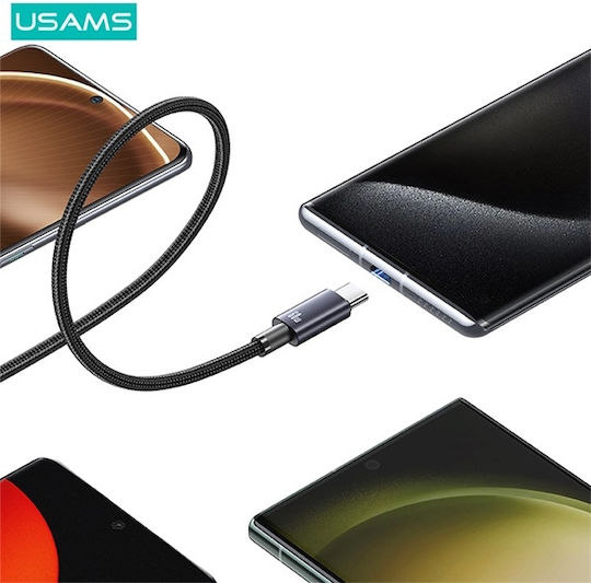 Usams USB 2.0 Cable USB-C male - USB-C 60W Γκρι 0.25m US-SJ678