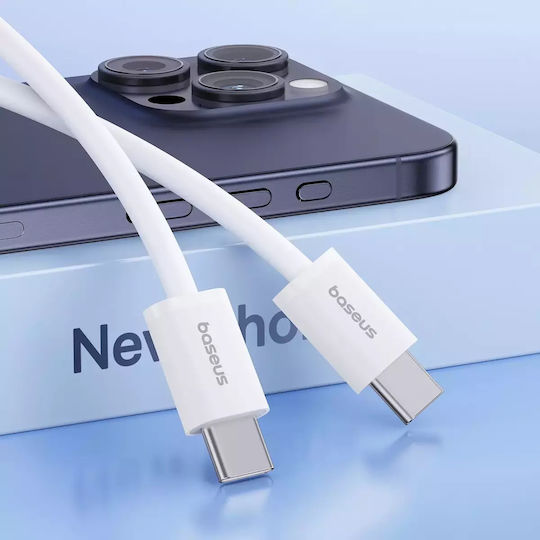 Baseus Superior Series 2 USB 2.0 Кабел USB-C Мъжки - USB-C 30W PD Бял 2m P10365200211-01