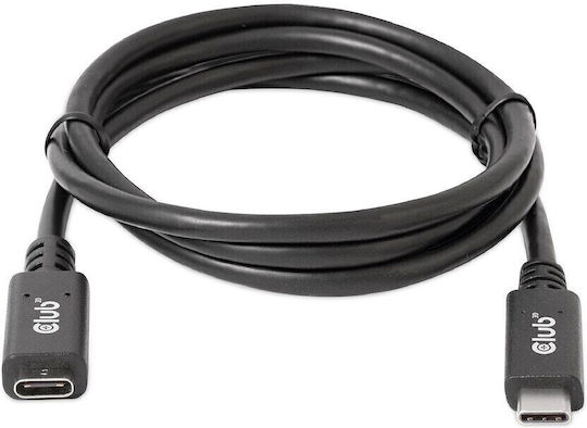 Club3D USB 3.1 Cable USB-C Male - USB-C Female 60W Black 1m