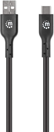 Manhattan USB 3.1 Кабел USB-C Мъжки - USB-A Черен 1м 216243