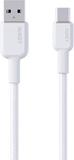Aukey CB-NAC1 USB 2.0 Cable USB-C male - USB-A Λευκό 1m