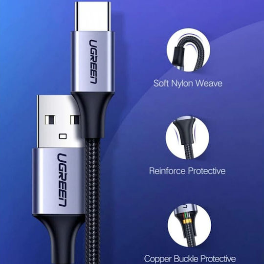 Ugreen US288 Braided USB 2.0 Cable USB-C Male - USB-A PD White 1.5m 60132