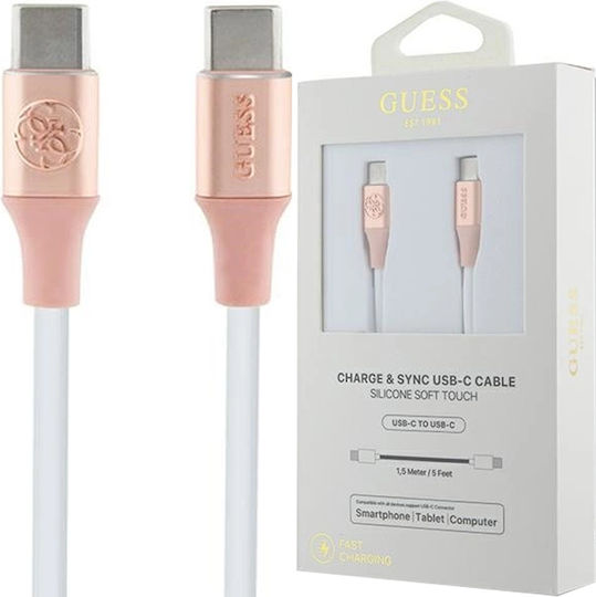 Guess Редовна USB 2.0 Кабел USB-C мъжки - USB-C мъжки Розов 1.5м (GUCCLALRGDP)