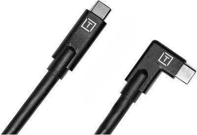 Tether Tools TetherPro Angle (90°) / Regular USB 2.0 Кабел USB-C мъжки - USB-C 60W Black 4.6м (TET-CUC15RT-BLK)