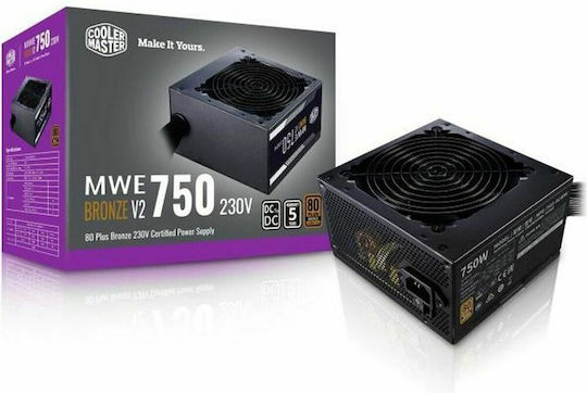 CoolerMaster MWE 750 Bronze rev. 2.0 750W Black Computer Power Supply Full Wired 80 Plus Bronze