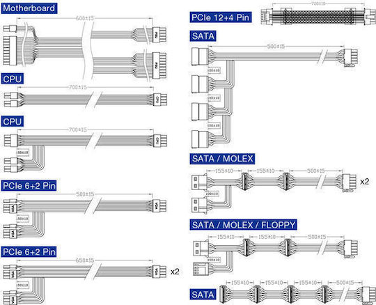 FSP/Fortron Hydro PTM Pro (PCIe 5.0) 1200W Μαύρο Τροφοδοτικό Υπολογιστή Full Modular 80 Plus Platinum