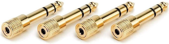 Rode Μετατροπέας 6.3mm male σε 3.5mm female Χρυσό 4τμχ HJA-4