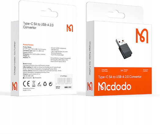 Mcdodo USB-A Männlich Zu USB-C Weiblich Konverter 1 Stück OT-6970