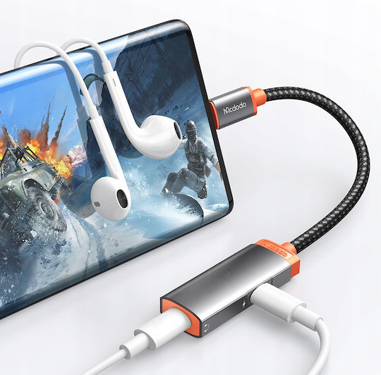 Mcdodo CA-0520 Конвертор USB-B / USB-C Мъжки в USB-B / USB-C Женски Сив