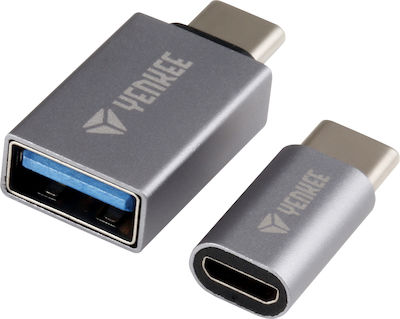 Yenkee Ytc 021 Convertor USB-C masculin în USB-A / micro USB feminin Argint 1buc