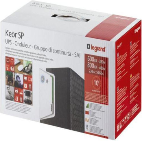 Legrand Keor SP UPS Line-Interactive 600VA 360W with 4 IEC Power Plugs