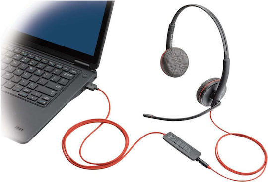 Plantronics Blackwire C3325 On Ear Multimedia Ακουστικά με μικρόφωνο και σύνδεση 3.5mm Jack / USB-A