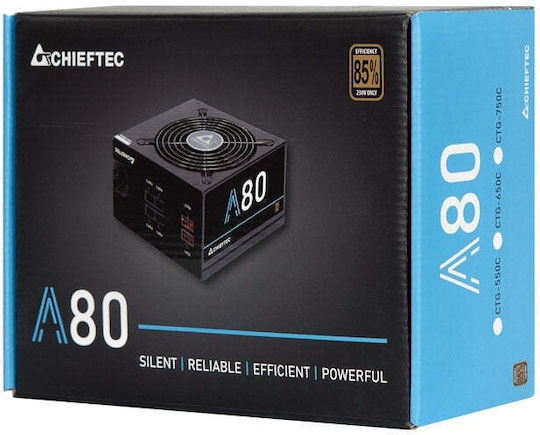 Chieftec CTG-750C 750W Negru Sursă de Alimentare Calculator Semi-modular 80 Plus Standard