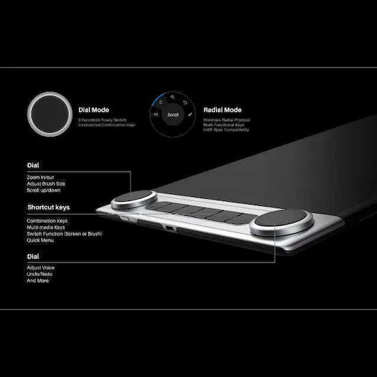 Huion Inspiroy Dial 2 Q630M Stilou digital fără ecran cu Bluetooth