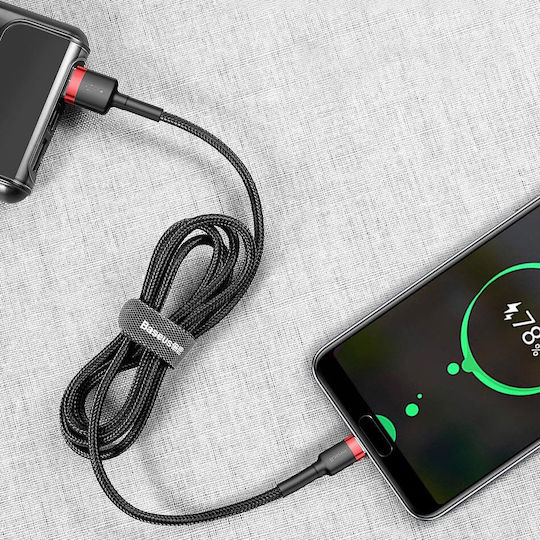 Baseus Cafule Braided USB 2.0 Cable USB-C male - USB-A 18W Μαύρο 3m CATKLF-UG1