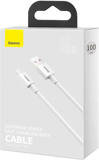 Baseus Superior Series USB 2.0 Kabel USB-C männlich - USB-A 66W PD Weiß 1m CATYS-02