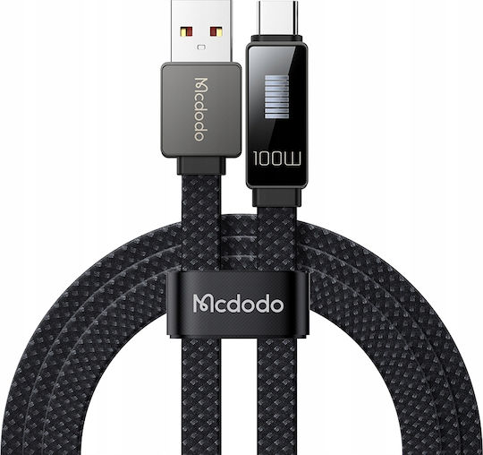 Mcdodo LED USB 2.0 Cable USB-C Male - USB-A 100W Black 1.2m CA-4980