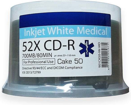 Traxdata Εγγράψιμα CD-R 52x 700MB Cake Box 50τμχ