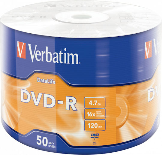 Verbatim Înregistrabile DVD+R 16x 4.7GB Cutie pentru prăjituri 50buc