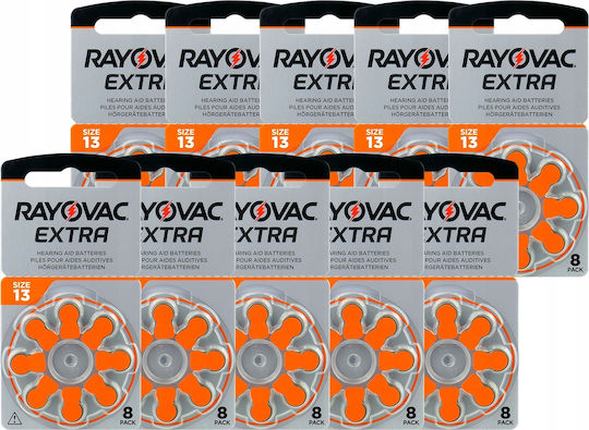 Rayovac Extra Advanced Батерии За Слухови Апарати 13 1.45V 80бр