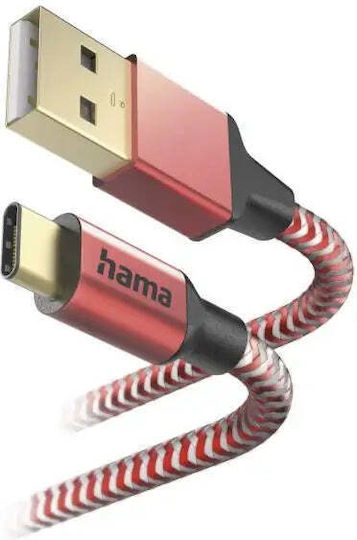 HAMA Cablu USB 2.0 USB-C Masculin - USB-A Roșu 1.5m 00201559