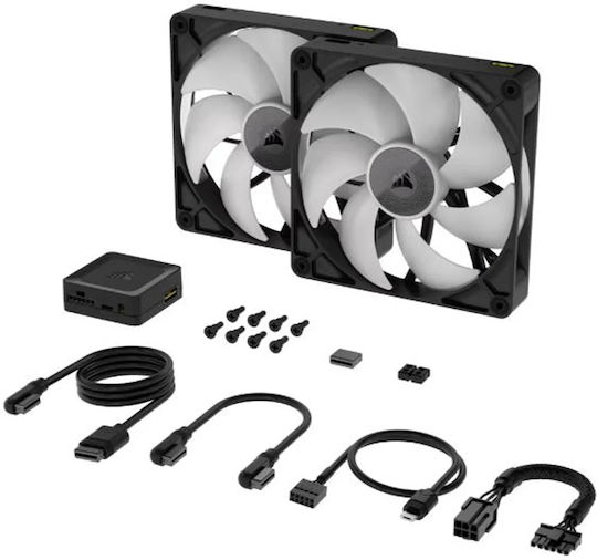 Corsair iCue Link RX140 Case Fan 1700rpm 95.7cfm with RGB Lighting and 4-Pin PWM Connection 2pcs