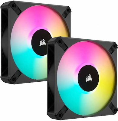 Corsair ICUE AF140 Elite Вентилатор за кутия с RGB осветление и връзка 4-изводна ШИМ 2бр