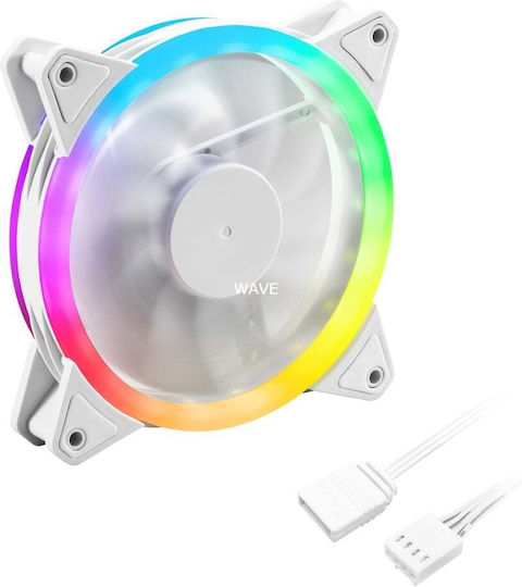 Sharkoon Shark Blades Case Fan 120mm 1400rpm With RGB Lighting And 4-Pin PWM Connection White