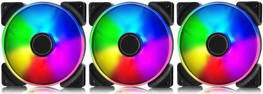 Fractal Design Prisma AL-14 Case Fan 140mm (1700rpm / 103.85cfm) with ARGB Lighting and 4-Pin PWM Connection 3pcs