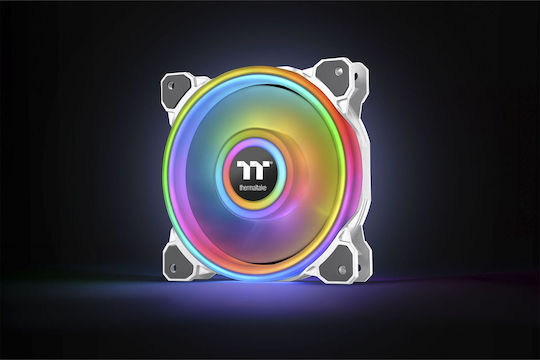 Thermaltake Riing Quad 12 Radiator Fan TT Premium Case Fan 120mm (1500rpm / 40.9cfm) με RGB Φωτισμό και Σύνδεση 4-Pin PWM 3τμχ Γκρι