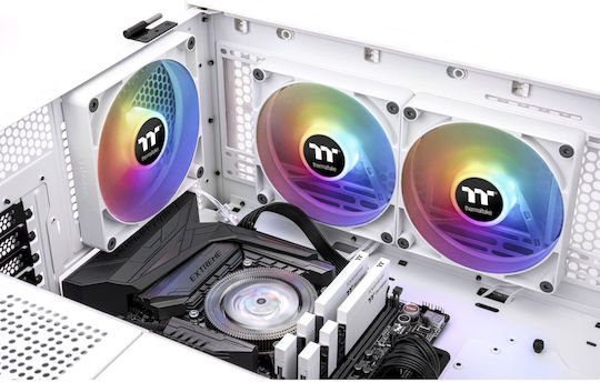 Thermaltake CT140 Sync PC Case Fan (1500rpm / 77.37cfm) με ARGB Φωτισμό και Σύνδεση 3-Pin / 4-Pin PWM 2τμχ Λευκό