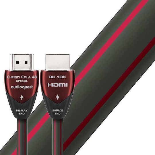 Audioquest Cherry Cola 48 HDMI 2.1 Ultra High Speed 48Gbps 4K 120Hz HDR VRR Cable HDMI male - HDMI male 15m Μαύρο