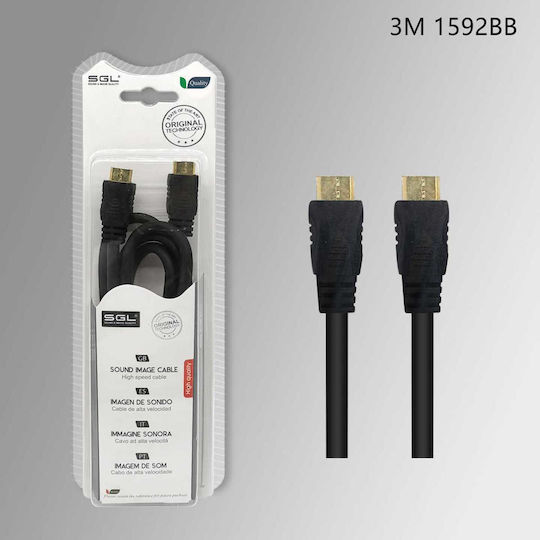 SGL HDMI Cable Male - HDMI Male 3m Black