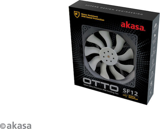 Akasa Otto SF12 Ventilator Pentru Carcasă 120mm (2000rpm / 97.02cfm) Fără Iluminare LED și Conexiune 4-Pin PWM