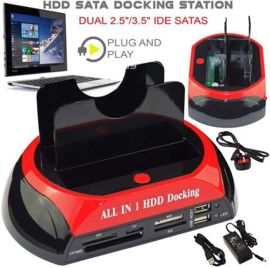 Ulanson All in 1 HDD Docking 575 Docking Station for 2 Hard Drives IDE/SATA 2.5" / 3.5" with Connection USB 2.0