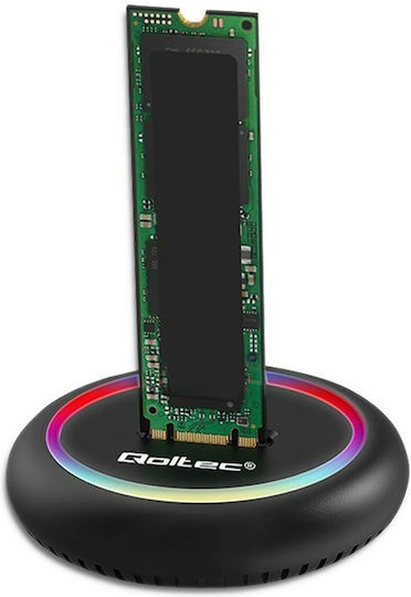 Qoltec Docking Station Stație de andocare pentru Hard Disk SATA M.2 (2230)" / M.2 (2242)" / M.2 (2260)" / M.2 (2280)" cu conectivitate USB-C (52275)