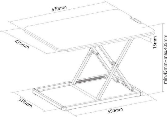 Neomounts Sit-stand Workstation Стойка за Лаптоп Черен