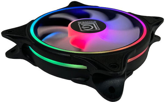 LC-Power LC-CF-120-ARGB-B Case Fan 120mm (1200rpm / 48.9cfm) with ARGB Lighting and 6-Pin Connection