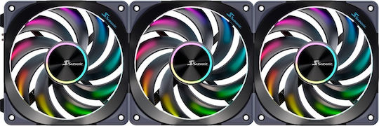 Seasonic Magflow 120 Вентилатор За Кутия (2000 Оборота / 49.47 CFM) с ARGB Осветление и 3-Pin Свързване 3 Бр
