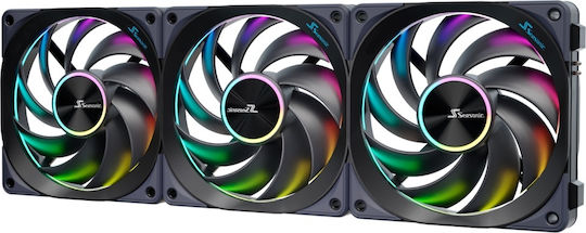 Seasonic Magflow 120 Вентилатор За Кутия (2000 Оборота / 49.47 CFM) с ARGB Осветление и 3-Pin Свързване 3 Бр