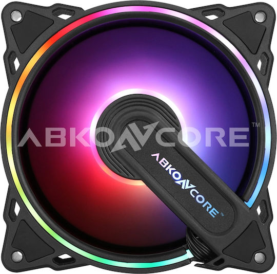 ABKONCORE ABKO-FAN-HURRICANE-3IN1-SYNC Ventilator Pentru Carcasă 120mm (1200rpm) cu Iluminare RGB și Conexiune 4-Pin PWM