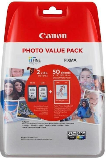 Canon PG-560XL/CL-561XL Γνήσιο Photo Value Pack με 2 Μελάνια Εκτυπωτή InkJet Πολλαπλό (Color) / Μαύρο (3712C004)