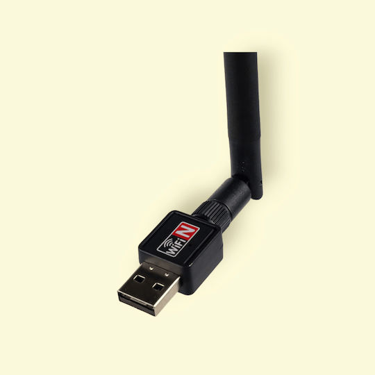 USB Network Adapter with Wireless Wi-Fi Connection 300Mbps and Detachable Antenna
